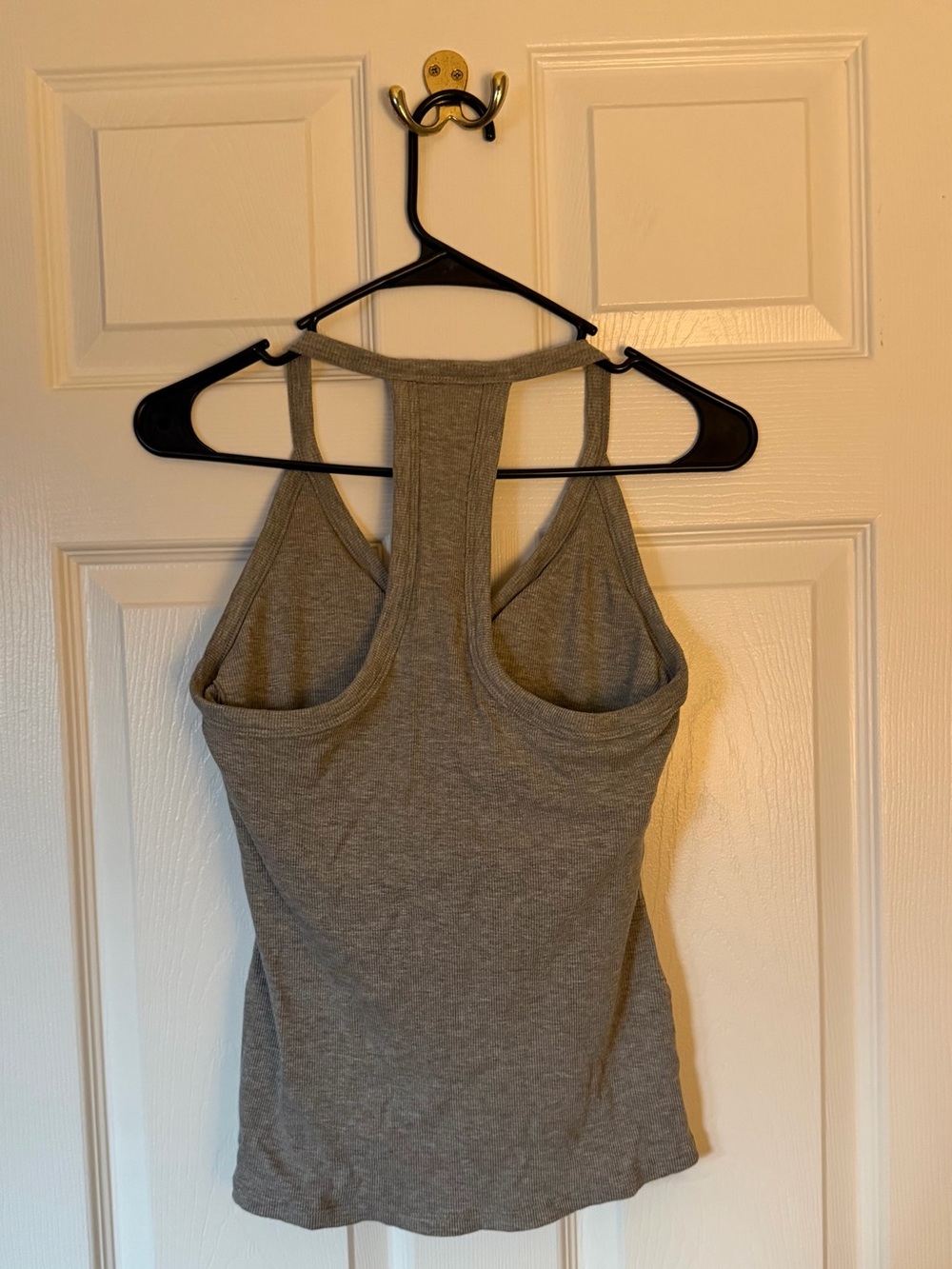 Danskin Gray Ribbed V-Neck Racerback Tank - Picture 3 of 4